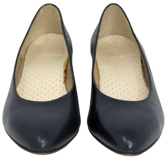 David Evins Vintage Black Leather Heels, Women's 5.5B - Picture 1 of 7